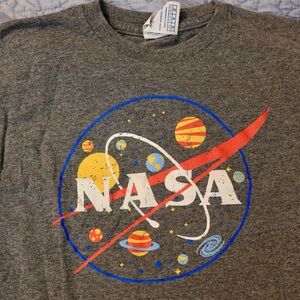 NASA Kids Gray Space Graphic T-Shirt Youth Medium boy or girl